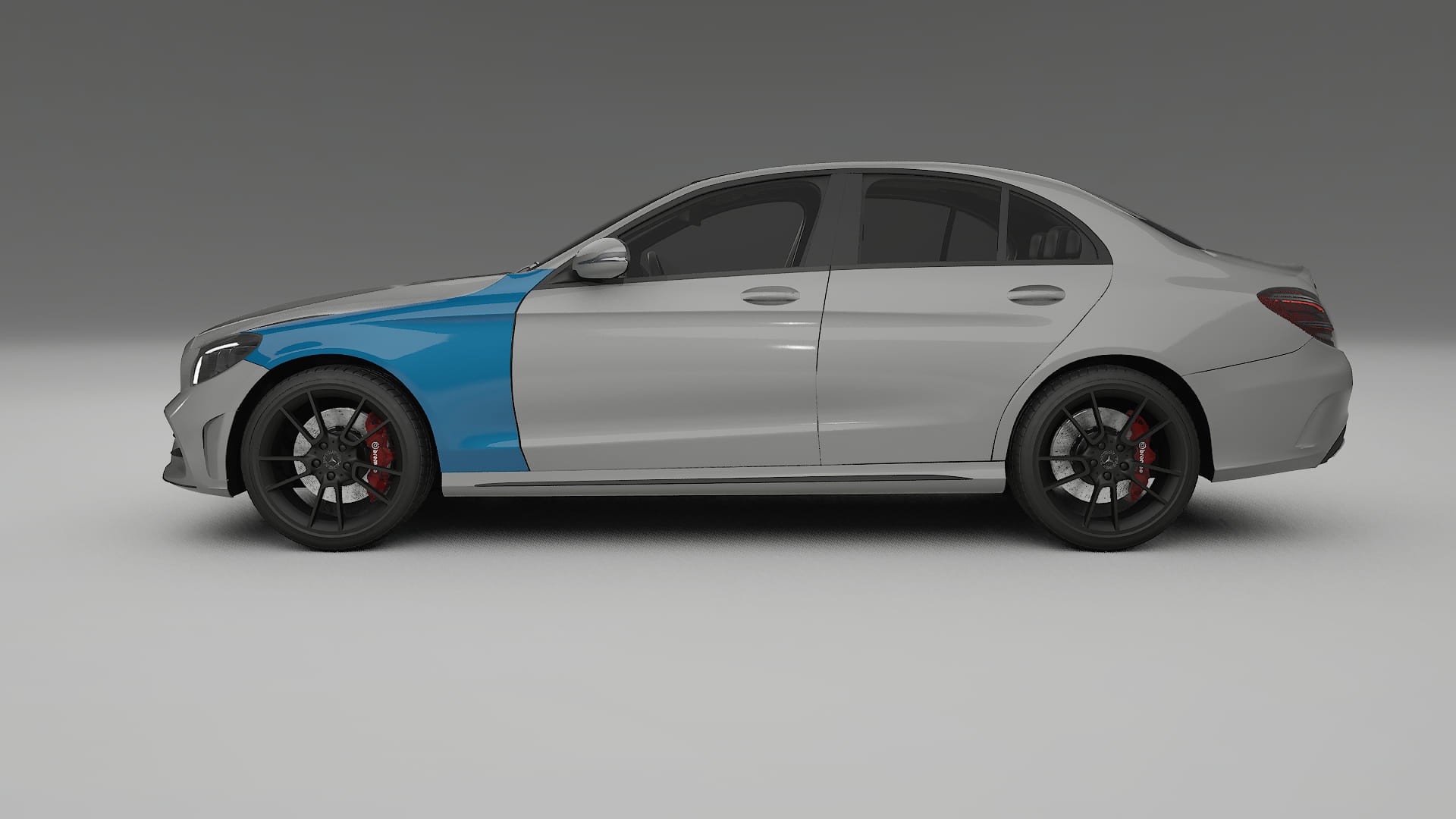Mercedes C-Class W205 AMG sedan Paint Protection Film | CrystalGuard Transparent PPF Full Pre-Cut Kit