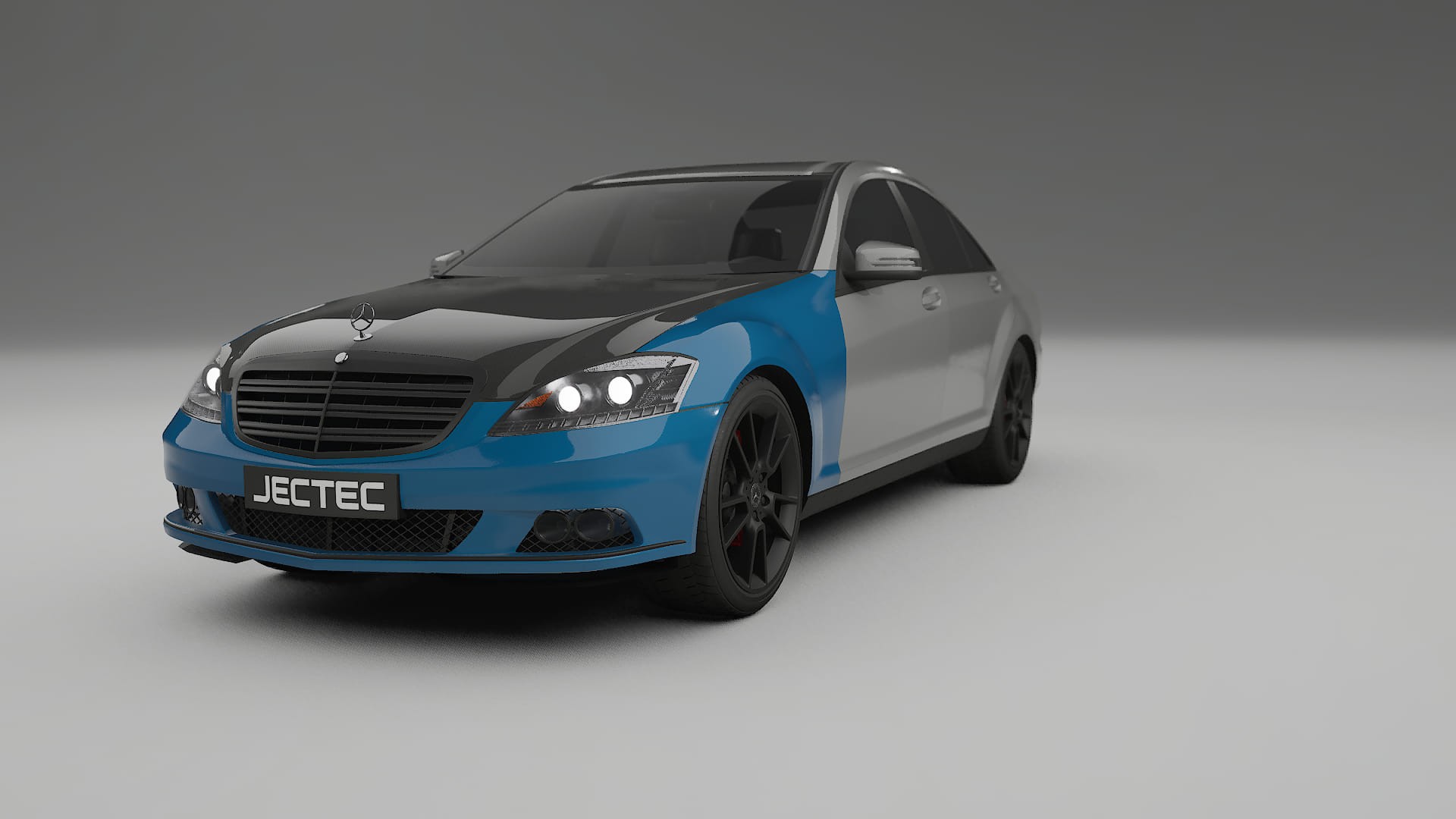Mercedes S-class W221 facelift PPF | CrystalGuard Front Kit with Carbon Bonnet