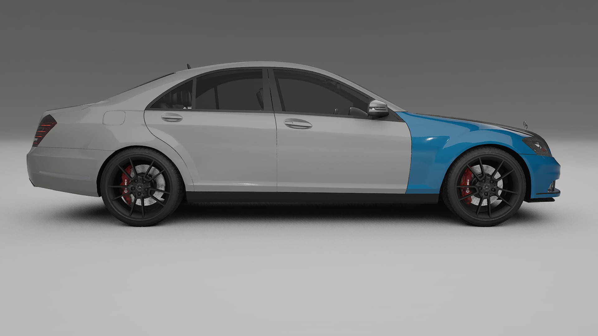 Mercedes S-class W221 facelift PPF | CrystalGuard Front Kit with Carbon Bonnet