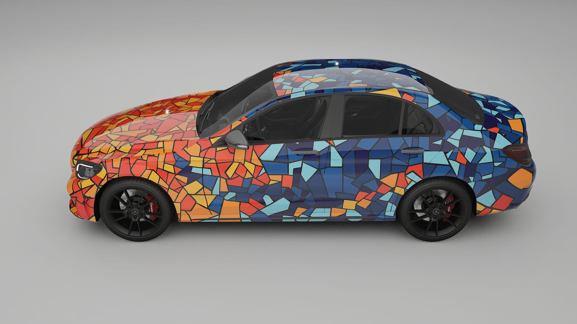 Mercedes C-class W205 AMG sedan BARCELONA Designed Wrap PPF Kit – Printable Polyurethane Film
