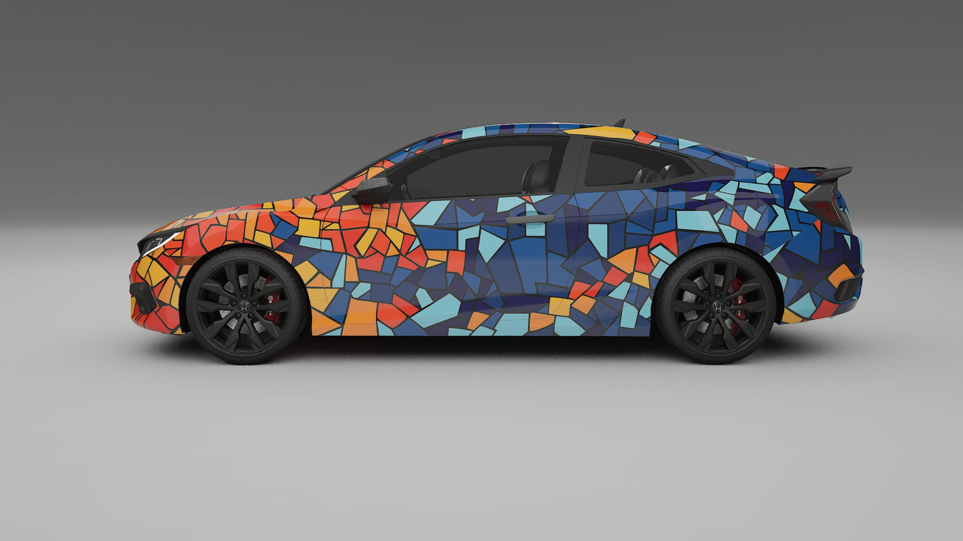 Honda Civic coupe prefacelift pre-LCI BARCELONA Designed Wrap PPF Kit – Printable Polyurethane Film