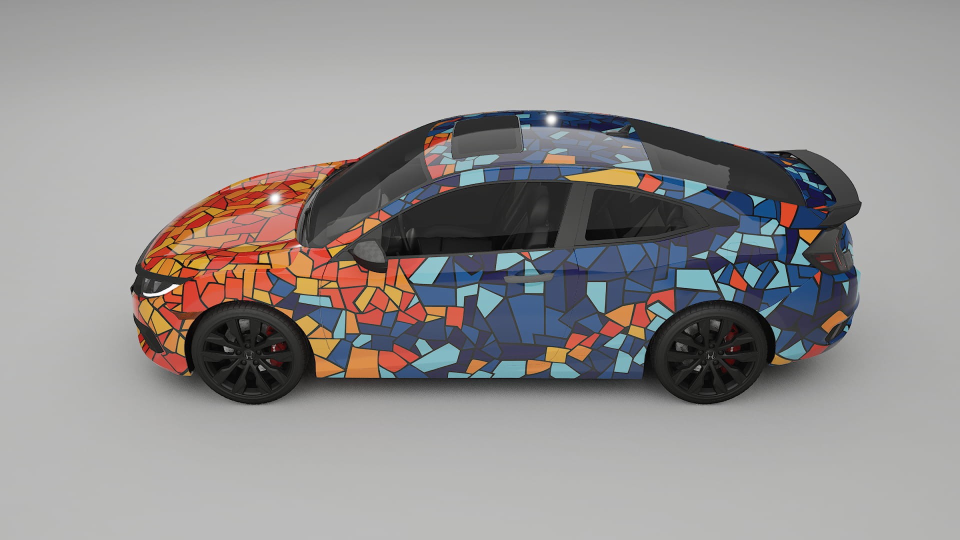 Honda Civic coupe prefacelift pre-LCI BARCELONA Designed Wrap PPF Kit – Printable Polyurethane Film