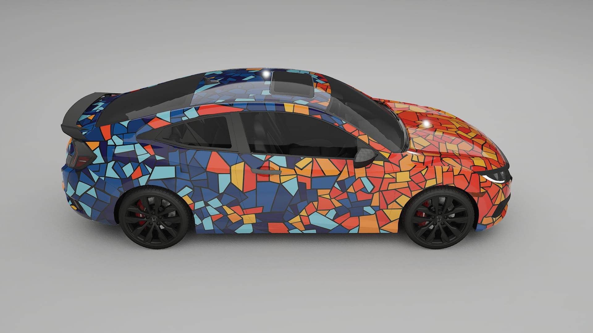 Honda Civic coupe prefacelift pre-LCI BARCELONA Designed Wrap PPF Kit – Printable Polyurethane Film
