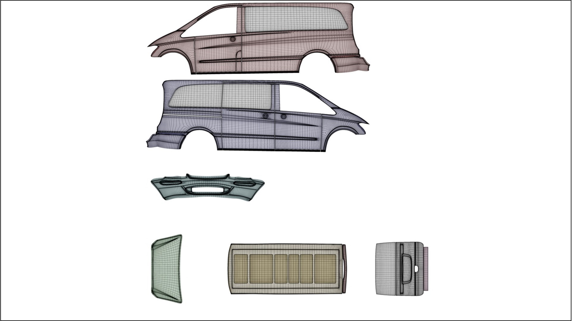 Mercedes Vito Short W639 facelift LCI VECTOR VIBE Designed Wrap PPF Kit – Printable Polyurethane Film 2