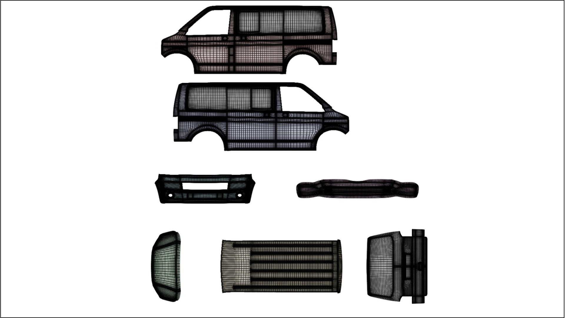 VW Transporter T5 Caravelle VECTOR VIBE Designed Wrap PPF Kit – Printable Polyurethane Film 2