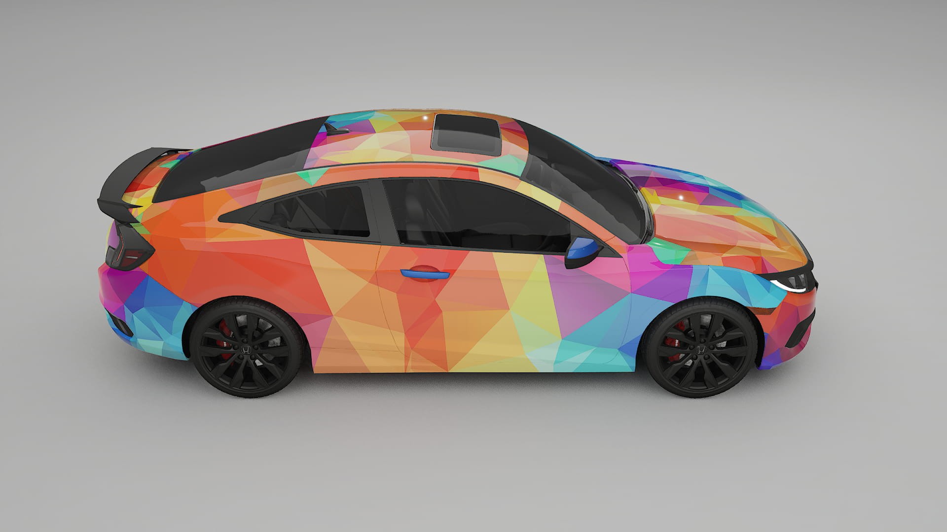 Honda Civic coupe prefacelift pre-LCI VECTOR VIBE Designed Wrap PPF Kit – Printable Polyurethane Film