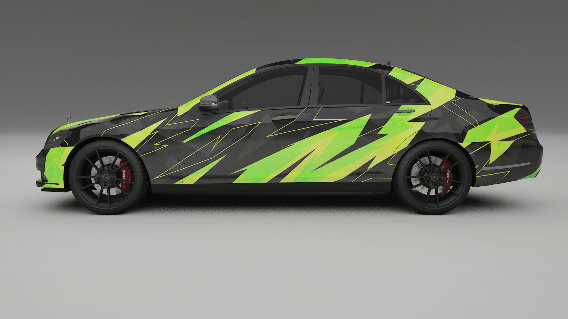 Mercedes S-class W221 facelift LCI NINJA TURTLES Designed Wrap PPF Kit – Printable Polyurethane Film