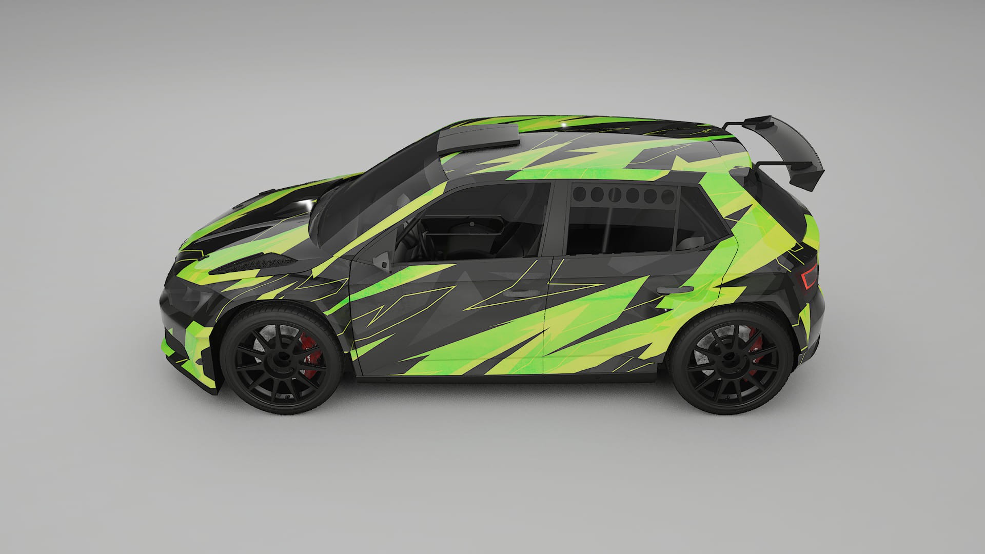 Škoda Fabia R5 6V NINJA TURTLES Designed Wrap PPF Kit – Printable Polyurethane Film