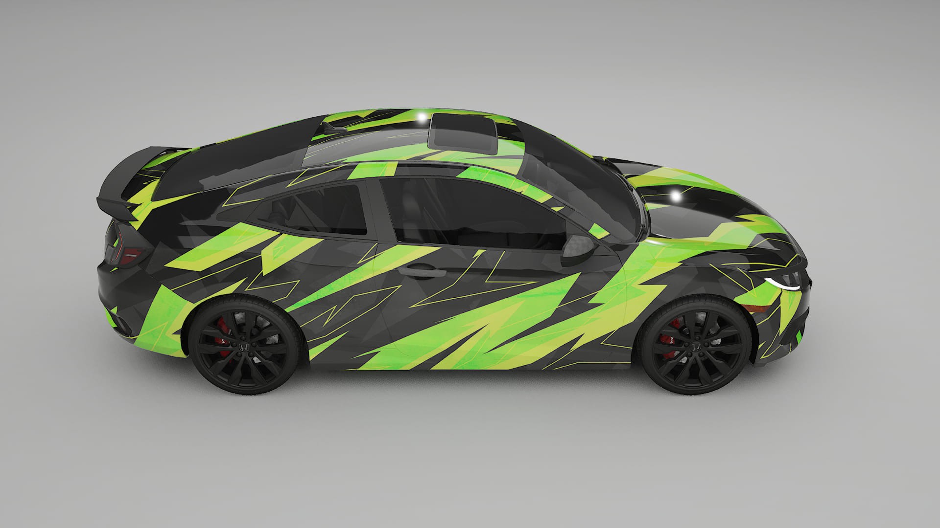 Honda Civic coupe prefacelift pre-LCI NINJA TURTLES Designed Wrap PPF Kit – Printable Polyurethane Film