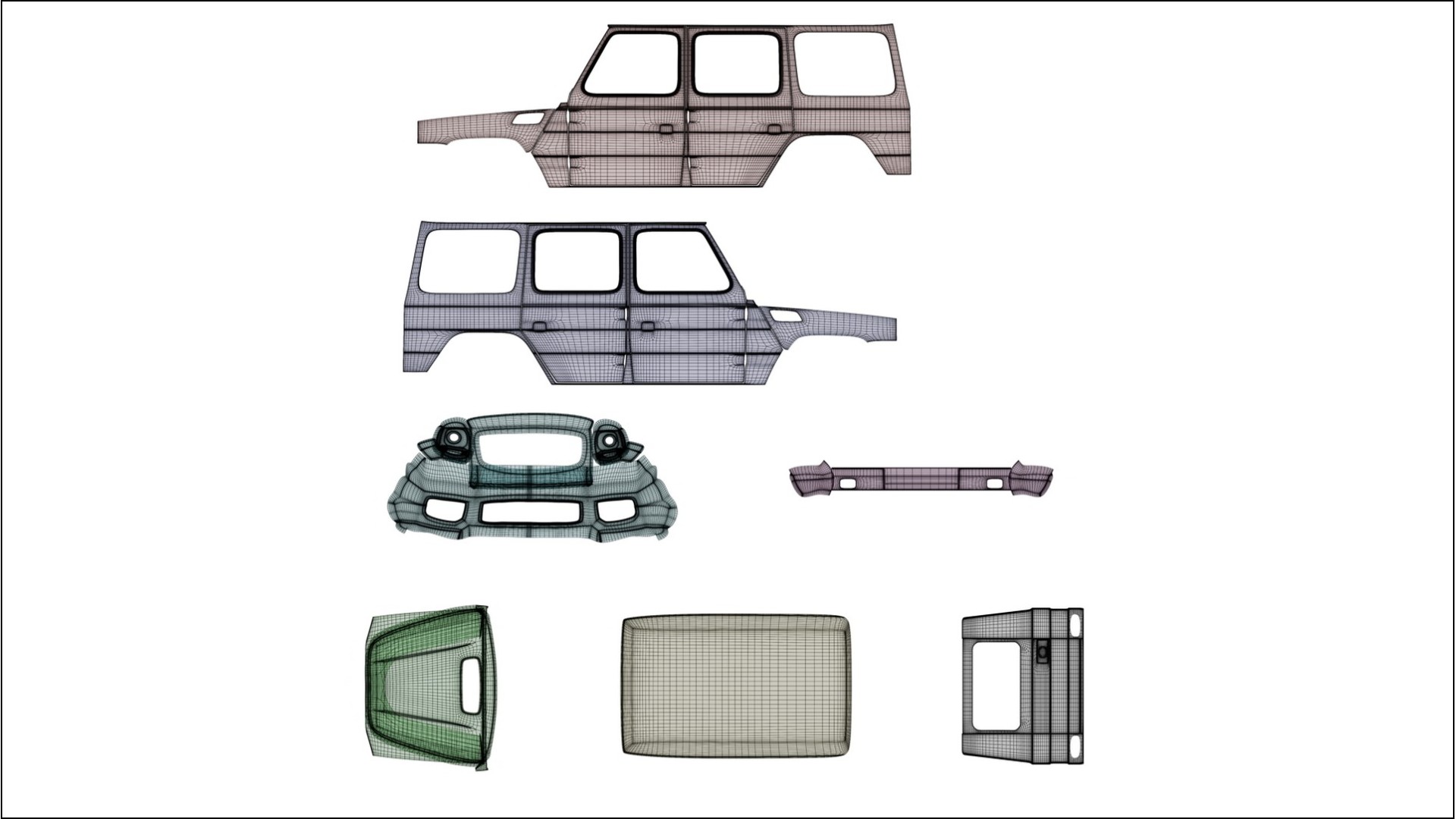 Mercedes G-class 4x4 W463 TPU Paint Protection Film | NEBULA Color Change PPF Full Pre-Cut Kit 2